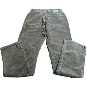 LeVi's Jeans 29x33 Black Label Silver Tag Army Green Corduroy Distressed #437C